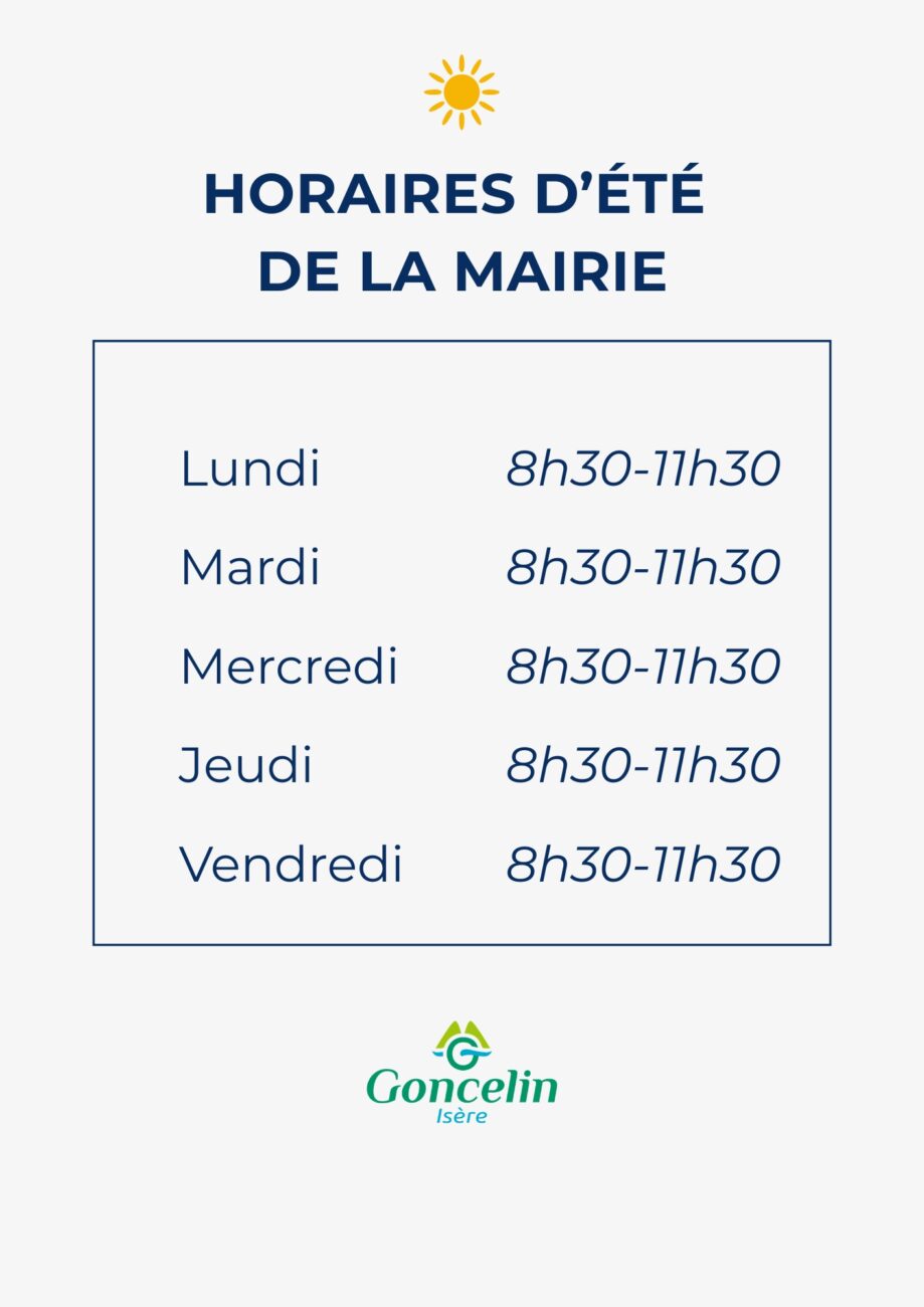 Horaires d&rsquo;été de la Mairie